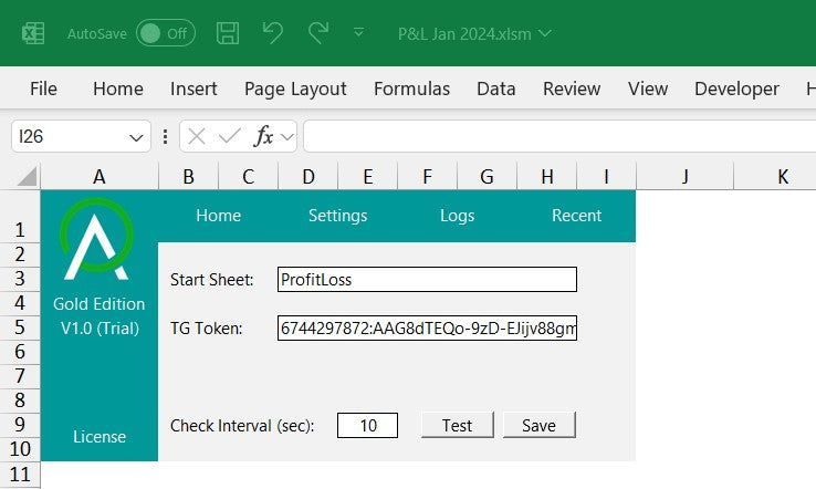 AlwaysOnline V1 - Excel Edition - Single User on Single PC